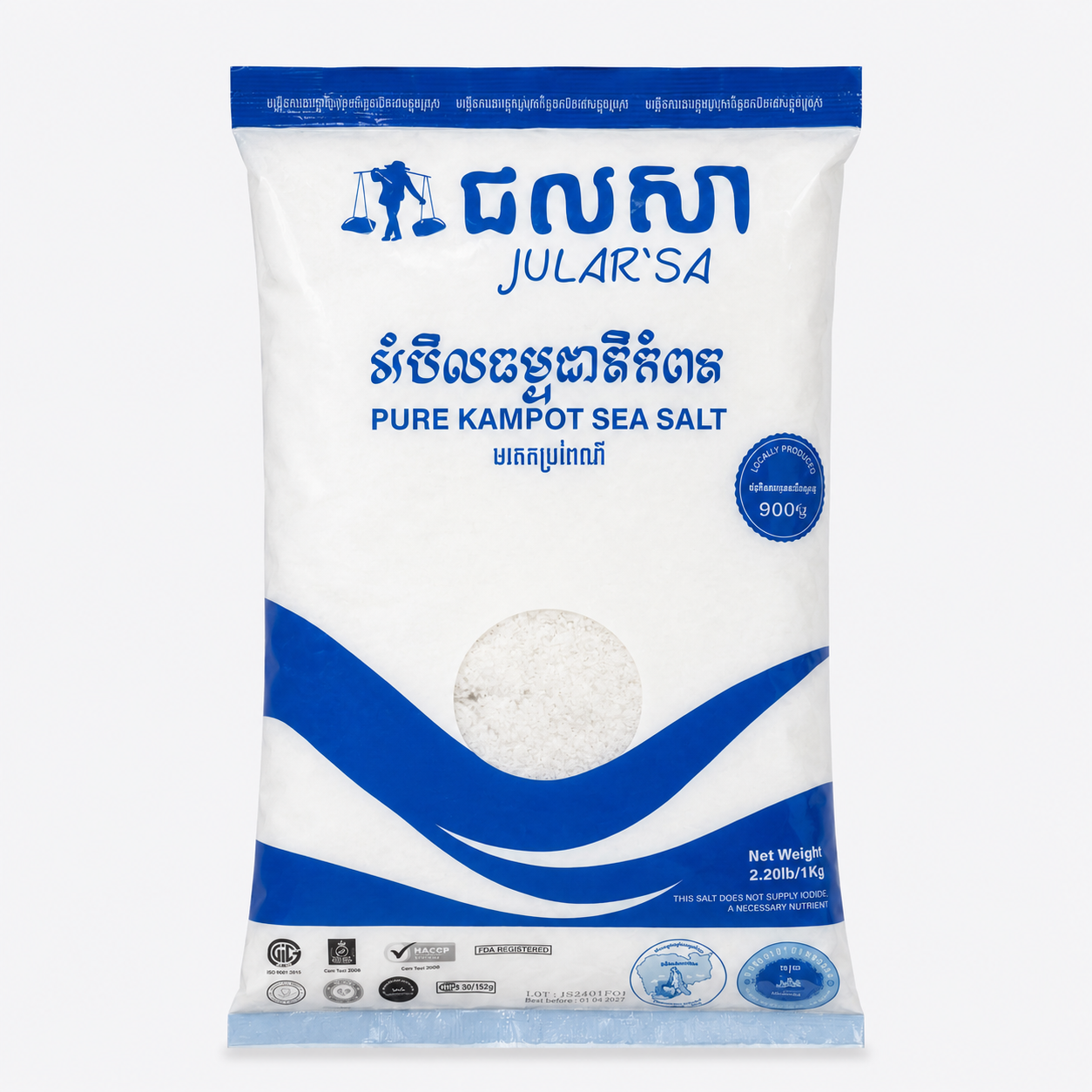 JULAR'SA PURE KAMPOT SEA SALT/FINE 2.2 lb.